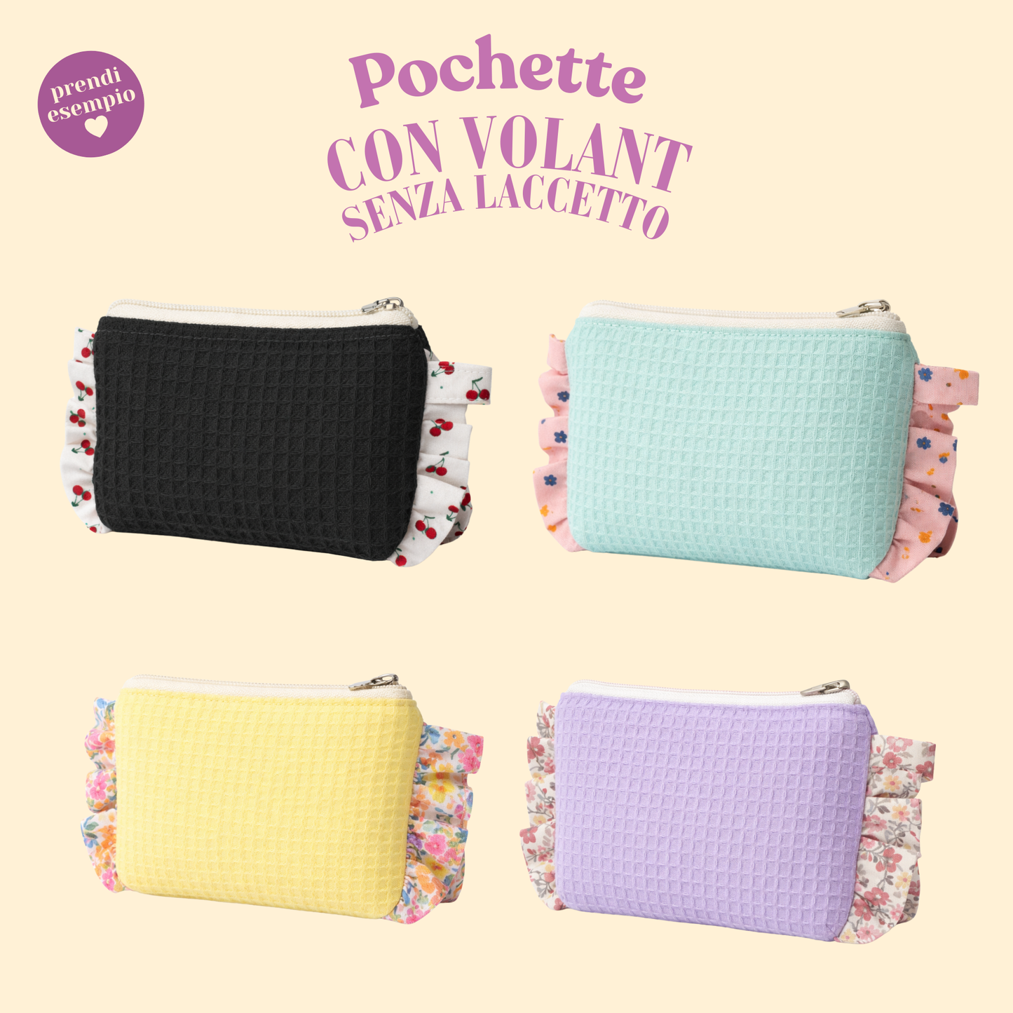 Crea la tua Pochette | 3 dimensioni | Cotone waffle