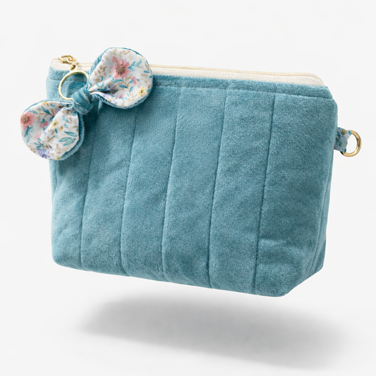 Beauty Case | Velluto liscio turchese